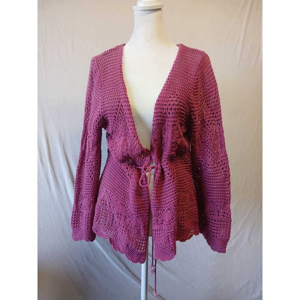Crochet tie front cardigan cotton whimsygoth fairycore lace medium romantic